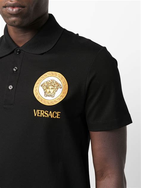 versace polo zwart|farfetch polo shirts.